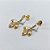 BRINCO FOLHEADO A OURO - BANHADO COM 5 MILÉSIMOS + VERNIZ DIAMOND - BRINCO DE PINO BASE E FOLHA CRAVEJADA EM MICROS ZIRCÔNIAS 28MM - OURO1410 - Imagem 2