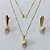 CONJUNTO FOLHEADO A OURO - BANHADO COM 5 MILÉSIMOS + VERNIZ DIAMOND - CONJUNTO CORRENTE VENEZIANA E BRINCOS E PINGENTE PÉROLA 12MM - OURO1413 - Imagem 1
