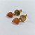 BRINCO FOLHEADO A OURO - BANHADO COM 5 MILÉSIMOS + VERNIZ DIAMOND - BRINCO DE PINO BASE REDONDA E PEDRA NATURAL CORAÇÃO 11MM - OURO1419 - Imagem 2