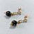 BRINCO FOLHEADO A OURO - BANHADO COM 5 MILÉSIMOS + VERNIZ DIAMOND - BRINCO DE PINO BASE VAZADA E ESFERA COM STRASS 10MM - OURO1420 - Imagem 2