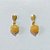BRINCO FOLHEADO A OURO - BANHADO COM 5 MILÉSIMOS + VERNIZ DIAMOND - BRINCO DE PINO BASE OVAL E PEDRA NATURAL CORAÇÃO 10MM - OURO1421 - Imagem 1