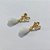 BRINCO FOLHEADO A OURO - BANHADO COM 5 MILÉSIMOS + VERNIZ DIAMOND - BRINCO DE PINO BASE BORBOLETA E PEDRA NATURAL 15MM - OURO1422 - Imagem 2
