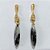 BRINCO FOLHEADO A OURO - BANHADO COM 5 MILÉSIMOS + VERNIZ DIAMOND - BRINCO DE PINO BASE COM ZIRCÔNIAS E PEDRA NATURAL 34MM - OURO1424 - Imagem 1