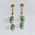 BRINCO FOLHEADO A OURO - BANHADO COM 5 MILÉSIMOS + VERNIZ DIAMOND - BRINCO DE PINO BASE VAZADA E PÉROLAS AZUIS 12MM - OURO1426 - Imagem 1