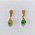 BRINCO FOLHEADO A OURO - BANHADO COM 5 MILÉSIMOS + VERNIZ DIAMOND - BRINCO DE PINO BASE TRABALHADA E PEDRA NATURAL 8MM - OURO1427 - Imagem 1