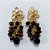 BRINCO FOLHEADO A OURO - BANHADO COM 5 MILÉSIMOS + VERNIZ DIAMOND - BRINCO DE PINO BASE VAZADA E PEDRAS NATURAIS 30MM - OURO1429 - Imagem 1