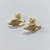 BRINCO FOLHEADO A OURO - BANHADO COM 5 MILÉSIMOS + VERNIZ DIAMOND - BRINCO DE PINO BASE FOLHA COM ZIRCÔNIAS 13MM - OURO1430 - Imagem 2