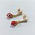 BRINCO FOLHEADO A OURO - BANHADO COM 5 MILÉSIMOS + VERNIZ DIAMOND - BRINCO DE PINO BASE GOTA E OLHO GREGO VERMELHO 8MM - OURO1432 - Imagem 2