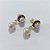 BRINCO FOLHEADO A OURO - BANHADO COM 5 MILÉSIMOS + VERNIZ DIAMOND - BRINCO DE PINO BASE PÉROLA COM ZIRCÔNIAS AZUIS E PÉROLA 10MM - OURO1441 - Imagem 2