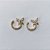 BRINCO FOLHEADO A OURO - BANHADO COM 5 MILÉSIMOS + VERNIZ DIAMOND - BRINCO DE PINO BASE FLOR COM ZIRCÔNIAS 23MM - OURO1443 - Imagem 1