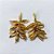 BRINCO FOLHEADO A OURO - BANHADO COM 5 MILÉSIMOS + VERNIZ DIAMOND - BRINCO DE PINO BASE OVAL E FOLHAS 30MM - OURO1444 - Imagem 1