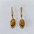 BRINCO FOLHEADO A OURO - BANHADO COM 5 MILÉSIMOS + VERNIZ DIAMOND - BRINCO DE PINO BASE COMPRIDA E PEDRA NATURAL 19MM - OURO1445 - Imagem 1