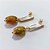 BRINCO FOLHEADO A OURO - BANHADO COM 5 MILÉSIMOS + VERNIZ DIAMOND - BRINCO DE PINO BASE COMPRIDA E PEDRA NATURAL 19MM - OURO1445 - Imagem 2