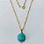 GARGANTILHA FOLHEADA A OURO - BANHADA COM 5 MILÉSIMOS + VERNIZ DIAMOND - GARGANTILHA COM CORRENTE SINGAPURA 45CM E PINGENTE EM PEDRA NATURAL 16MM - OURO1449 - Imagem 1