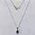 GARGANTILHA FOLHEADA A OURO - BANHADA COM 5 MILÉSIMOS + VERNIZ DIAMOND - GARGANTILHA COM CORRENTE 45CM E PINGENTE EM ZIRCÔNIA VERDE GOTA 7MM - OURO1450 - Imagem 1