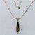 GARGANTILHA FOLHEADA A OURO - BANHADA COM 5 MILÉSIMOS + VERNIZ DIAMOND - GARGANTILHA COM CORRENTE 45CM E PINGENTE EM PEDRA NATURAL 30MM - OURO1451 - Imagem 1