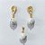 CONJUNTO FOLHEADO A OURO - BANHADO COM 5 MILÉSIMOS + VERNIZ DIAMOND - CONJUNTO (SEM CORRENTE) COM BRINCOS DE PINO E PINGENTE EM PEDRA NATURAL 10MM - OURO1452 - Imagem 1