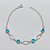 PULSEIRA FOLHEADA A PRATA COM 50 MILÉSIMOS + VERNIZ DIAMOND - PULSEIRA 18CM COM CRISTAIS AZUIS E ELEMENTOS VAZADOS - PRA1104 - Imagem 1