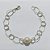 PULSEIRA FOLHEADA A PRATA COM 50 MILÉSIMOS + VERNIZ DIAMOND - PULSEIRA 19CM COM ELEMENTOS VAZADOS E PÉROLA - PRA1113 - Imagem 1