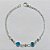 PULSEIRA FOLHEADA A PRATA COM 50 MILÉSIMOS + VERNIZ DIAMOND - PULSEIRA DUPLA 19CM COM OLHOS GREGOS - PRA1115 - Imagem 1