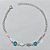 PULSEIRA FOLHEADA A PRATA COM 50 MILÉSIMOS + VERNIZ DIAMOND - PULSEIRA 18CM + EXTENSOR COM CRISTAIS ACRÍLICOS AZUIS - PRA1117 - Imagem 1