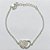 PULSEIRA FOLHEADA A PRATA COM 50 MILÉSIMOS + VERNIZ DIAMOND - PULSEIRA 17CM + EXTENSOR CORAÇÃO CRAVEJADO EM MICROS ZIRCÔNIAS - PRA1121 - Imagem 1