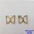 BRINCO NO BRUTO PRONTO PARA O BANHO(CX39)- BRINCO DE BORBOLETA DE VIDRO E ZIRCONIA /BRINCO DE PINO TAMAMANHO 18MM / PESO TOTAL 5,9GR - BRU25889 - Imagem 2
