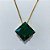 GARGANTILHA NO BRUTO PRONTA PARA O BANHO(CX187) - GARGANTILHA COM CORRENTE VENEZIANA 45CM E PINGENTE EM ZIRCÔNIA FUSION QUADRADA VERDE 12MM - PESO: 3,9GR - COMPOSIÇÃO LATÃO / ZIRCÔNIA - BRU27097 - Imagem 2