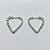 BRINCO FOLHEADO A PRATA COM 50 MILÉSIMOS + VERNIZ DIAMOND - BRINCO ARGOLA CORAÇÃO CRAVEJADO COM MICRO ZIRCÔNIAS CRISTAIS - TAMANHO: 3X26MM - PRA1156 - Imagem 1