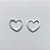 BRINCO FOLHEADO A PRATA COM 50 MILÉSIMOS + VERNIZ DIAMOND - BRINCO ARGOLA CORAÇÃO CRAVEJADO COM MICRO ZIRCÔNIAS CRISTAIS - TAMANHO: 2X19MM - PRA1157 - Imagem 1