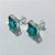 BRINCO FOLHEADO A PRATA COM 50 MILÉSIMOS + VERNIZ DIAMOND - BRINCO DE PINO COM MICRO ZIRCÔNIA VERDE 10X10MM - PRA1161 - Imagem 2