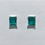 BRINCO FOLHEADO A PRATA COM 50 MILÉSIMOS + VERNIZ DIAMOND - BRINCO DE PINO COM MICRO ZIRCÔNIA VERDE 10X10MM - PRA1161 - Imagem 1