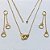 CONJUNTO FOLHEADO A OURO(CX190) - BANHADO COM 5 MILÉSIMOS + VERNIZ DIAMOND - CONJUNTO COM CORRENTE E BRINCOS ALGEMAS 15MM - OURO1454 - Imagem 1