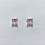 BRINCO FOLHEADO A PRATA COM 50 MILÉSIMOS + VERNIZ DIAMOND - BRINCOS DE PINO COM ZIRCÔNIAS QUADRADAS ROSA 8X8MM - PRA1165 - Imagem 1