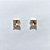 BRINCO FOLHEADO A PRATA COM 50 MILÉSIMOS + VERNIZ DIAMOND - BRINCOS DE PINO COM ZIRCÔNIAS QUADRADAS BEGE 8X8MM - PRA1166 - Imagem 1
