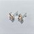 BRINCO FOLHEADO A PRATA COM 50 MILÉSIMOS + VERNIZ DIAMOND - BRINCOS DE PINO COM ZIRCÔNIAS QUADRADAS BEGE 8X8MM - PRA1166 - Imagem 2