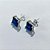 BRINCO FOLHEADO A PRATA COM 50 MILÉSIMOS + VERNIZ DIAMOND - BRINCOS DE PINO COM ZIRCÔNIAS QUADRADAS AZUL ESCURA 8X8MM - PRA1170 - Imagem 2