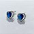 BRINCO FOLHEADO A PRATA COM 50 MILÉSIMOS + VERNIZ DIAMOND - BRINCOS DE PINO CORAÇÃO COM BASE CRAVEJADA COM MICROS ZIRCÔNIAS COLORIDAS E ZIRCÔNIAS CORAÇÃO AZUL ESCURA 10MM - PRA1171 - Imagem 2