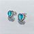 BRINCO FOLHEADO A PRATA COM 50 MILÉSIMOS + VERNIZ DIAMOND - BRINCOS DE PINO CORAÇÃO COM BASE CRAVEJADA COM MICROS ZIRCÔNIAS COLORIDAS E ZIRCÔNIAS CORAÇÃO AZUL 10MM - PRA1174 - Imagem 2