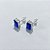 BRINCO FOLHEADO A PRATA COM 50 MILÉSIMOS + VERNIZ DIAMOND - BRINCOS DE PINO COM ZIRCÔNIAS AZUL 6X10MM - PRA1177 - Imagem 2