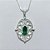 GARGANTILHA FOLHEADA A PRATA COM 50 MILÉSIMOS + VERNIZ DIAMOND - GARGANTILHA COM CORRENTE VENEZIANA 45CM E PINGENTE VAZADO COM ZIRCÔNIA VERDE 21X27MM - PRA1184 - Imagem 2