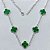 GARGANTILHA FOLHEADA A PRATA COM 50 MILÉSIMOS + VERNIZ DIAMOND - 50CM COM TREVOS TIPO VAN CLEEF VIDRO VERDE 15MM - PRA1207 - Imagem 1