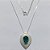 GARGANTILHA FOLHEADA A PRATA COM 50 MILÉSIMOS + VERNIZ DIAMOND - GARGANTILHA COM PINGENTE GOTA COM ZIRCÔNIA VERDE 28MM - PRA1226 - Imagem 1