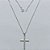 GARGANTILHA FOLHEADA A PRATA COM 50 MILÉSIMOS + VERNIZ DIAMOND - GARGANTILHA COM PINGENTE CRUCIFIXO 28MM PRA1229 - Imagem 1