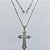 GARGANTILHA FOLHEADA A PRATA COM 50 MILÉSIMOS + VERNIZ DIAMOND - GARGANTILHA COM PINGENTE CRUCIFIXO 54MM PRA1230 - Imagem 1