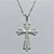 GARGANTILHA FOLHEADA A PRATA COM 50 MILÉSIMOS + VERNIZ DIAMOND - GARGANTILHA COM PINGENTE CRUCIFIXO 34MM PRA1231 - Imagem 2