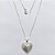 GARGANTILHA FOLHEADA A PRATA COM 50 MILÉSIMOS + VERNIZ DIAMOND - GARGANTILHA COM PINGENTE CORAÇÃO CRAVEJADO EM MICROS ZIRCÔNIAS 19MM - PRA1247 - Imagem 1