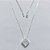 GARGANTILHA FOLHEADA A PRATA COM 50 MILÉSIMOS + VERNIZ DIAMOND - GARGANTILHA COM PINGENTE EM ZIRCÔNIA CRISTAL QUADRADA 12X12MM - PRA1248 - Imagem 1