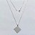 GARGANTILHA FOLHEADA A PRATA COM 50 MILÉSIMOS + VERNIZ DIAMOND - GARGANTILHA COM PINGENTE PLAQUINHA QUADRADRA PARA GRAVAÇÃO 16X16MM - PRA1251 - Imagem 1