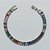 PULSEIRA FOLHEADA A PRATA COM 50 MILÉSIMOS + VERNIZ DIAMOND - PULSEIRA 17CM TODA EM ZIRCÔNIA COLORIDA - PRA1265 - Imagem 1